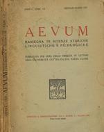Aevum Anno I Fasc.1-2. Rassegna Di Scienze Storiche Linguistiche E Filologiche