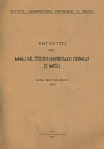 Estratto Dagli Annali Dell'Istituto Universitario Orientale Di Napoli N.S. Vol. Xiii
