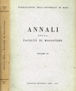 Annali Della Facoltà Di Magistero Vol Ix. Pubblicazioni Dell'Università Di Bari