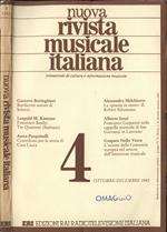 Nuova rivista musicale italiana n. 4 Ottobre Dicembre 1982. Trimestrale di cultura e informazione musicale