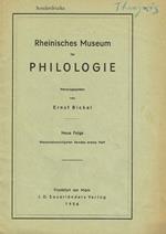 Rheinisches Museum Fur Philologie. Estratto