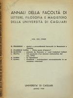 Annali Della Facoltà Di Lettere, Filosofia E Magistero Della Università Di Cagliari Vol.Xvi