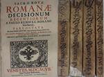 Sacrae Rotae Romanae Decisionum Recentiorum A Paulo Rubeo J. C. Romano Selectarum. Partis quarta tomus tertius, partis quintae tomus secundus, pars octava, pars decima