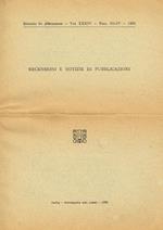 Recensioni E Notizie Di Pubblicazioni. Estratto Da Athenaeum Vol.Xxxiv Fasc.Iii-Iv