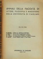 Annali Della Facoltà Di Lettere, Filosofia E Magistero Della Università Di Cagliari Vol.Xiii