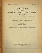 Annali Della Scuola Normale Superiore Di Pisa Serie Ii Vol.Xxiii Fasc. Iii-Iv. Lettere, Storia E Filosofia
