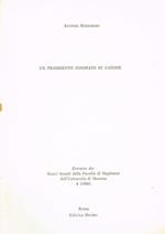 Un Frammento Ignorato Di Catone. Estratto Da Nuovi Annali Della Facoltà Di Magistero Dell'Università Di Messina 4 (1986)