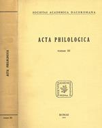 Acta Philologica Tomus Iii