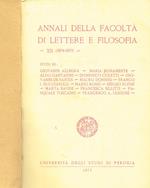 Annali Della Facoltà Di Lettere E Filosofia Vol. Xii 1974-1975