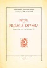 Revista De Filologia Espanola Tomo Lxxi 1991 Fasciculos 1-2. Estratto