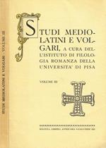 Studi Mediolatini E Volgari Vol.Iii