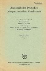 Zeitschrift Der Deutschen Morgenlandischen Gesellschaft. Estratto. Band 111, Heft 2 Neue Folge Band 36 1961