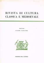 Rivista Di Cultura Classica E Medioevale. Estratto Anno Xxiii N.1-2