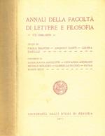 Annali Della Facoltà Di Lettere E Filosofia Vol.Vii (1969-1970)