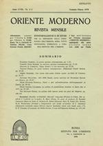 Oriente Moderno Anno Lviii N. 1-3 Estratto. Rivista Mensile D'Informazione E Di Studi Per La Diffusione Della Conoscenza Dell'Oriente Sopra Tutto Musulmano