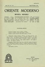 Oriente Moderno Anno Lvi N.7-12 Estratto. Rivista Mensile D'Informazione E Di Studi Per La Diffusione Della Conoscenza Dell'Oriente Sopra Tutto Musulmano