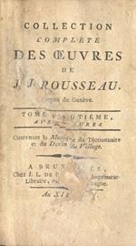 Collection complete des oeuvres de J. J. Rousseau. Vol. XX