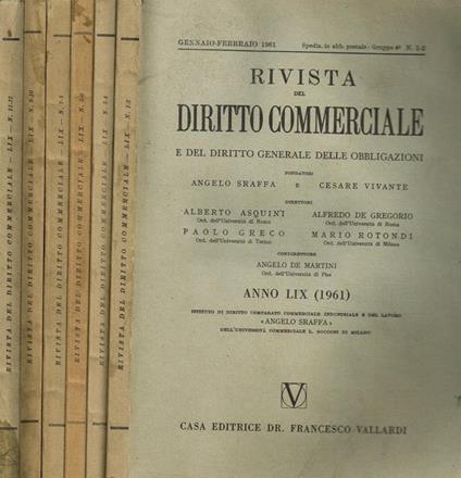 Rivista del Diritto Commerciale e del diritto generale delle obbligazioni