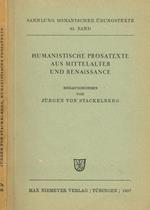 Humanistische Prosatexte Aus Mittelalter Und Renaissance