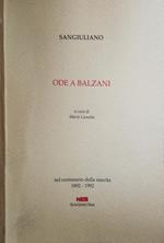 Ode A Balzani. Nel Centenario Della Nascita 18921992