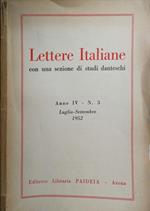 Lettere Italiane N° 3. Con Una Sezione Di Studi Danteschi