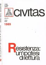 Civitas. Rivista bimestrale di studi politici. Anno XL n.2. Resistenza, un'ipotesi di lettura