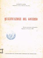 Qualificazione del governo. Discorso pronunziato all'Assemblea Regionale il 31 ottobre 1955