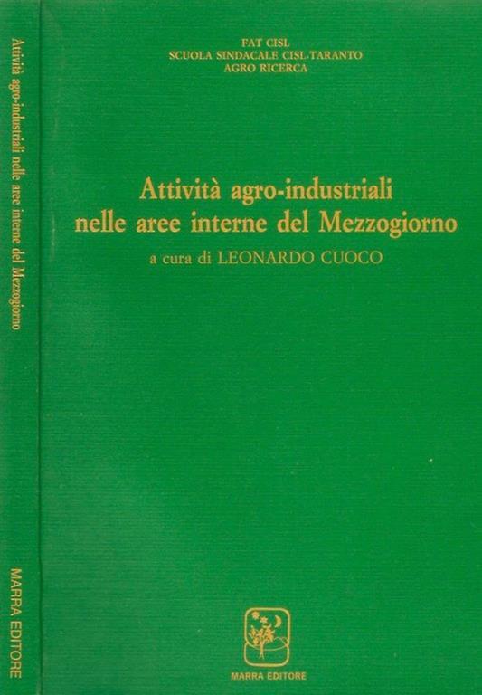 Attività agro - industriali nelle aree interne del Mezzogiorno - copertina