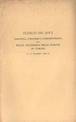 Elenco dei soci nazionali, stranieri e corrispondenti al 31 dicembre 1936