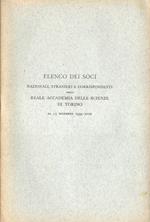 Elenco dei soci nazionali, stranieri e corrispondenti al 15 dicembre 1939