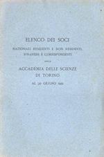 Elenco dei soci nazionali residenti e non residenti al 30 giugno 1951