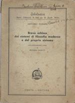 Breve schizzo dei sistemi di filosofia moderna e del proprio sistema