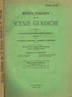Rivista italiana per le scienze giuridiche. Dispensa 178-180 vol.LXII fasc.I-II. Pubblicazione bimestrale