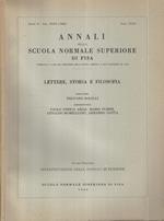 Annali della Scuola Normale Superiore di Pisa. Lettere Storia e Filosofia