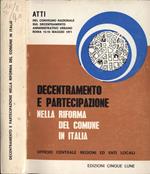 Decentramento e partecipazione nella riforma del comune in Italia
