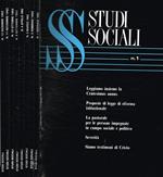 Studi sociali. Mensile di problemi sociali e politici. Anno XXXI N.1 2 3 4 9 10 11 12