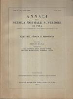 Annali della Scuola Normale Superiore di Pisa. Lettere Storia e Filosofia