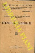 Elezione del Senato della Repubblica del 7 maggio 1972. Elenco dei candidati