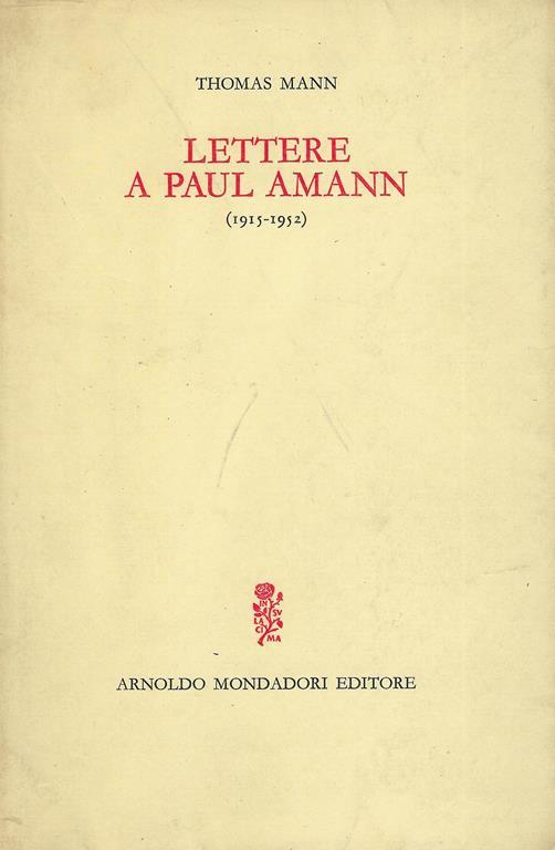 Lettere a Paul Amann, (1915-1952) - Thomas Mann - copertina