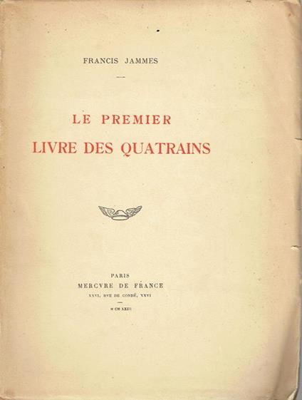 Le premier livre des quatrains - Francis Jammes - copertina