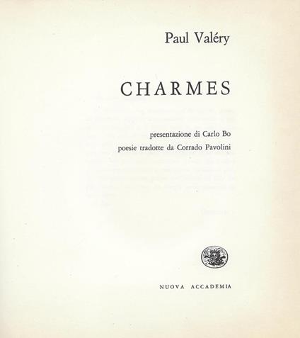 Charmes - Paul Valéry - copertina