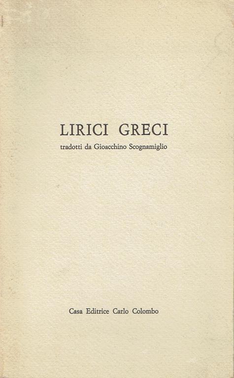 Lirici greci - copertina