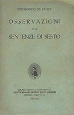 Osservazioni alle sentenze di Sesto