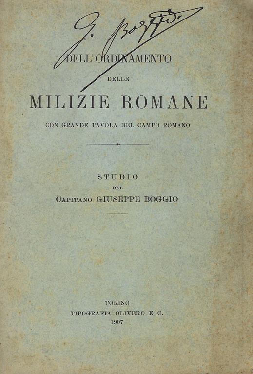 Dell'ordinamento delle milizie romane - Giuseppe Boggio - copertina