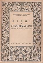 Saggi e considerazioni intorno al moderno storicismo