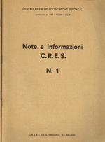 Note e informazioni C.R.E.S. n.1, n.2. Bimestrale del CRES