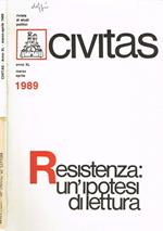 Civitas. Rivista bimestrale di studi politici fondata nel 1919 da Filippo Meda anno XL n.2. Resistenza: un'ipotesi di lettura