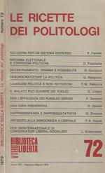 Biblioteca della Libertà anno XVI - n. 72. Le ricette dei politologi