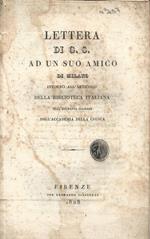 Lettera di G.S. ad un suo amico di Milano intorno all'articolo della biblioteca italiana sull'adunanza solenne dell'Accademia della Crusca