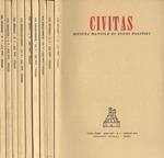 Civitas Anno XXV n. 1, 2, 3 - 4, 5 - 6, 7, 8 - 9, 10, 11, 12. Rivista mensile di studi politici